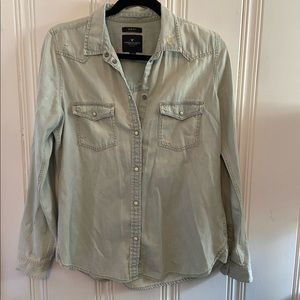 Denim button-up shirt